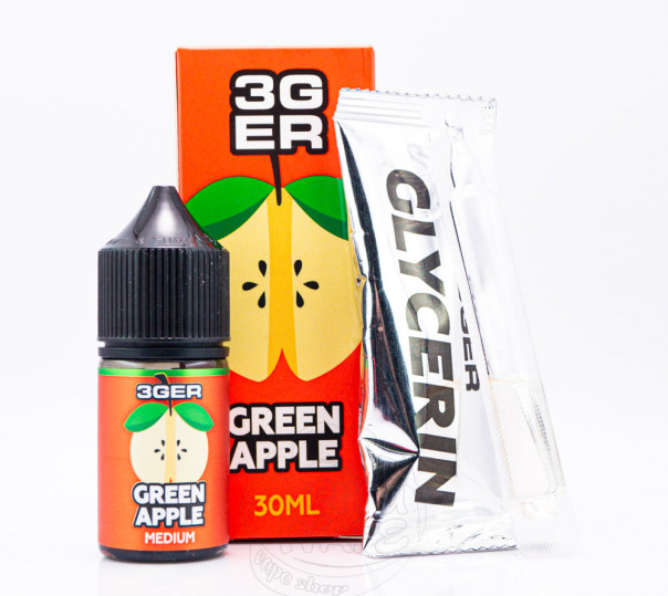 Набор для приготовления жидкости 3Ger Salt Green Apple 30ml 30mg на солевом никотине со вкусом зеленого яблока