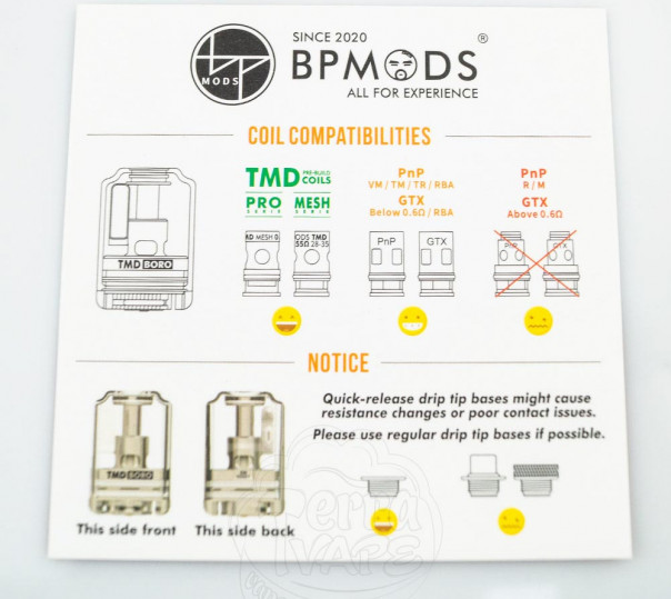 BP MODS TMD Boro для BB Style Mods совместим с испарителями PnP / GTX Coil