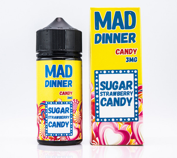 Жидкость Mad Dinner Organic Candy 100ml 1.5mg на органическом никотине со вкусом клубничной конфеты