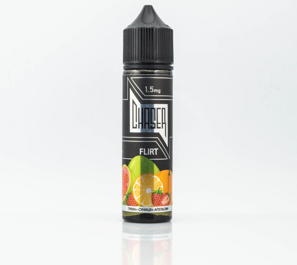 Жидкость Chaser Black Organic Flirt 60ml 3mg на органическом никотине со вкусом гуавы, клубники и апельсина