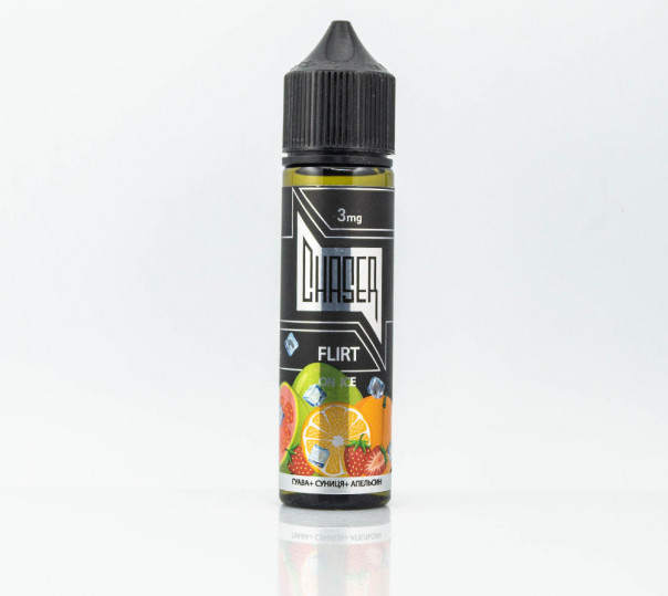 Жидкость Chaser Black Organic Flirt on Ice 60ml 3mg на органическом никотине со вкусом гуавы, клубники и апельсина с холодком