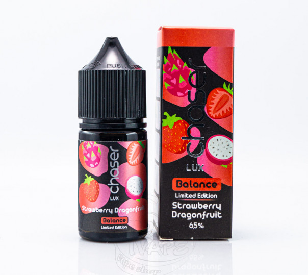 Жидкость Chaser Lux Salt Strawberry Dragonfruit 30ml 30mg на солевом никотине со вкусом клубники и драгонфрута