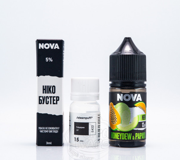 Набір для приготування рідини Nova Salt Honeydew Papaya 30ml 50mg на сольовому нікотині зі смаком дині та папайї