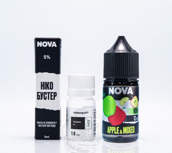 Набір для приготування рідини Nova Salt Apple Mixed 30ml 50mg на сольовому нікотині зі смаком яблука