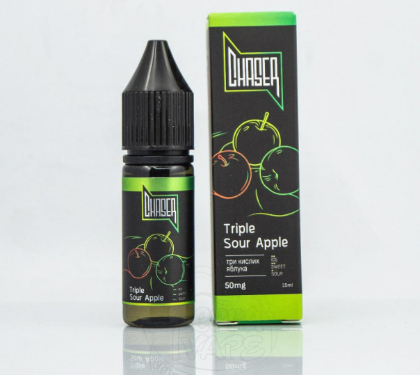 Жидкость Chaser Black Salt New Triple Sour Apple 15ml 50mg на солевом никотине со вкусом кислых яблок