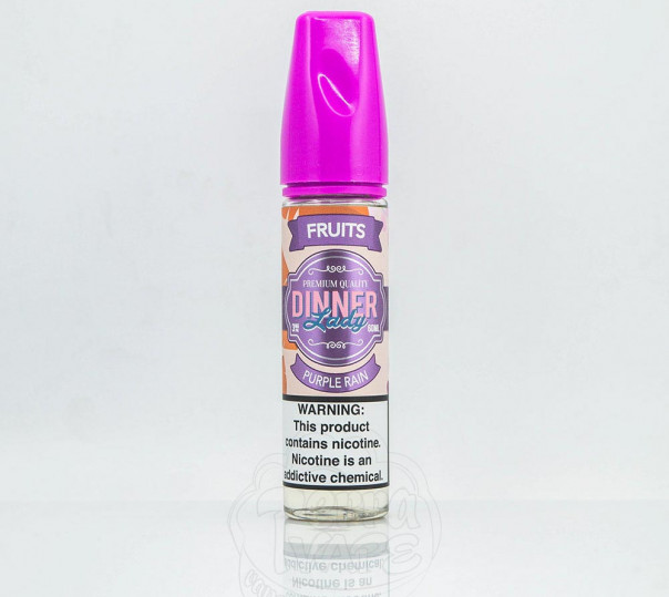 Жидкость Dinner Lady Organic Purple Rain 60ml 3mg на органическом никотине со вкусом малины, черники и лимона