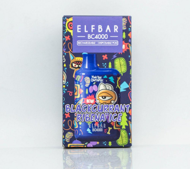 Elf Bar BC4000 LE Black Currant Ribena Ice (Лимонад из черной смородины) Одноразовый POD