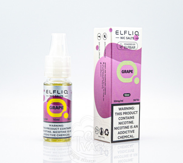 Elf Bar ElfLiq Salt Grape 10ml 50mg від ELF BAR (оригінал) зі смаком винограду
