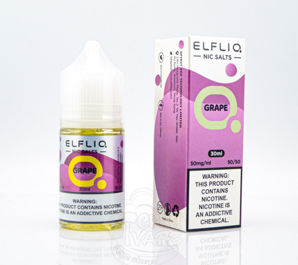 Жидкость Elf Bar ElfLiq Salt Grape 30ml 50mg от ELF BAR (оригинал) со вкусом винограда