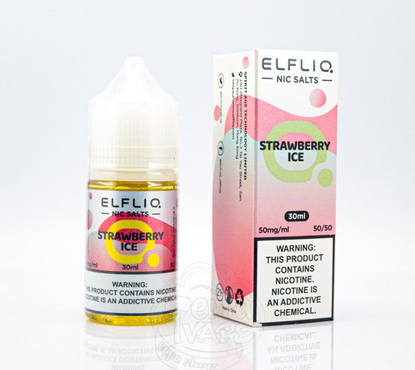 Жидкость Elf Bar ElfLiq Salt Strawberry Ice 30ml 50mg от ELF BAR (оригинал) со вкусом клубники с холодком