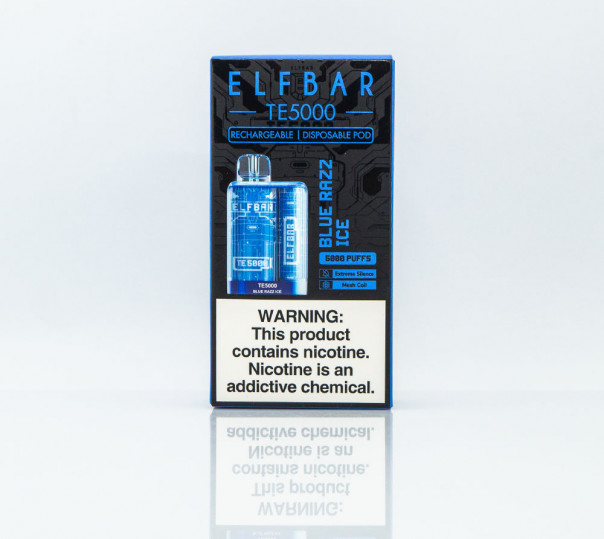 Elf Bar TE5000 Blue Razz Ice (Синяя малина с холодком) Одноразовый POD