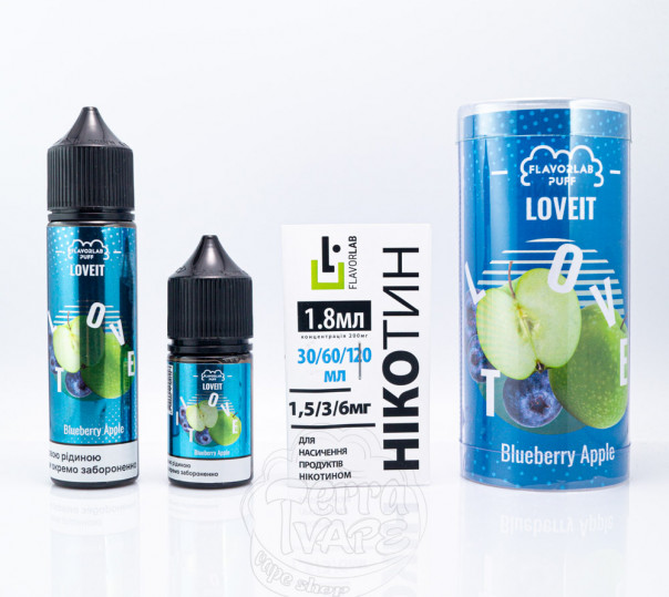 Набор для приготовления жидкости Love It Organic Blueberry Apple 60ml 3mg на органическом никотине