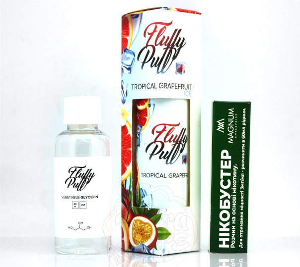 Набор для приготовления жидкости Fluffy Puff Organic Tropical Grapefruit Ice 60ml 3mg на органическом никотине