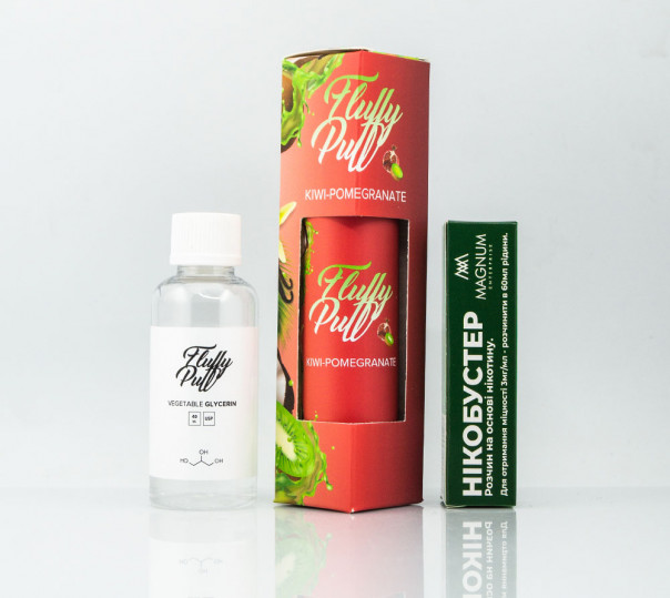 Набор для приготовления жидкости Fluffy Puff Organic Kiwi Pomegranate 60ml 3mg на органическом никотине