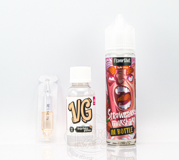 Жидкость In Bottle Organic Strawberry Milkshake 60ml 3mg на органическом никотине со вкусом клубничного милкшейка