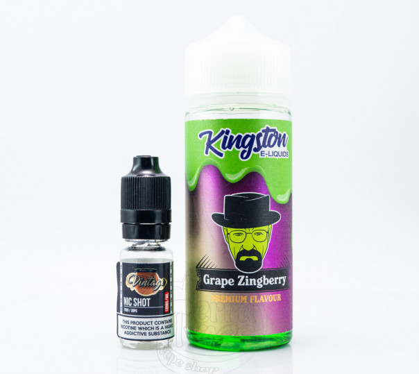 Рідина Kingston E-Liquids Organic Grape Zingberry 110ml 1.5mg на органічному нікотині зі смаком винограду з ментолом