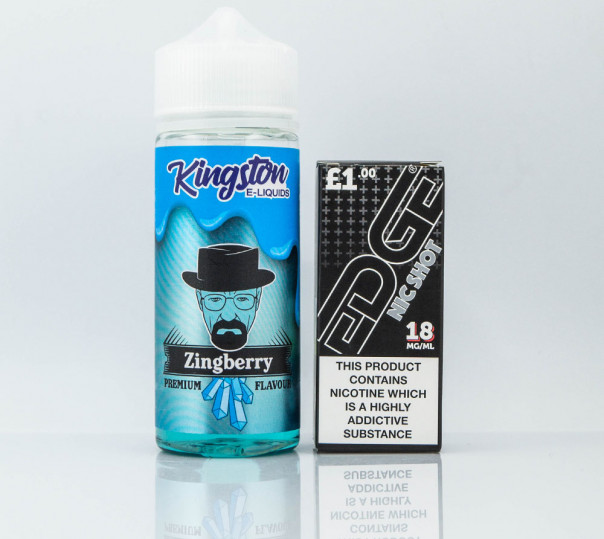 Рідина Kingston E-Liquids Organic Zingberry 120ml 3mg на органічному нікотині зі смаком чорничного слуші з ментолом