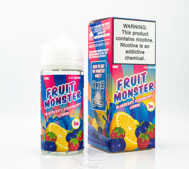 Жидкость Fruit Monster Organic Blueberry Raspberry Lemon 100ml 3mg на органическом никотине