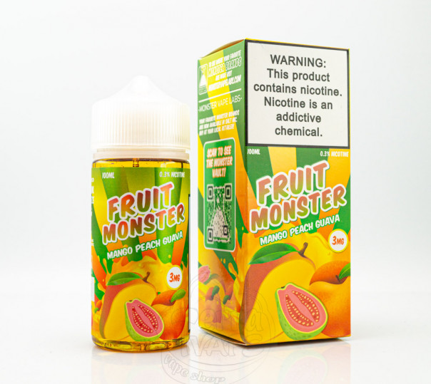 Рідина Fruit Monster Organic Mango Peach Guava 100ml 3mg на органічному нікотині