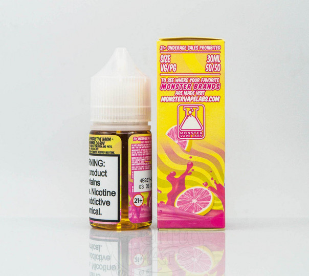 Рідина Lemonade Monster Salt Pink Lemonade 30ml 48mg на сольовому нікотині зі смаком рожевого лимонаду