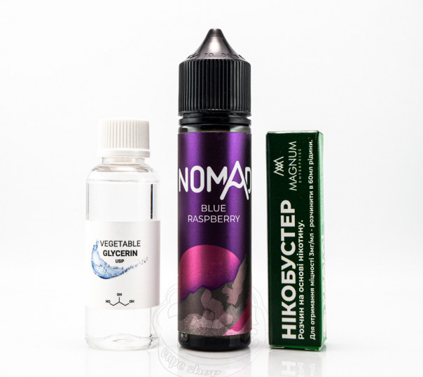 Набір для приготування рідини Nomad Organic Blue Raspberry 60ml 6mg на органічному нікотині