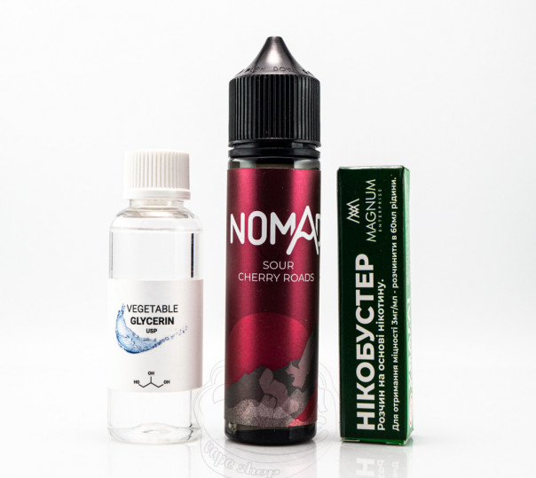 Набір для приготування рідини Nomad Organic Sour Cherry Roads 60ml 3mg на органічному нікотині