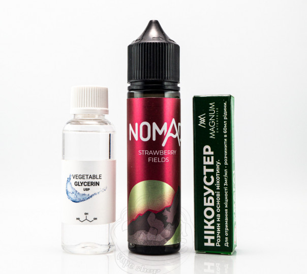 Набор для приготовления жидкости Nomad Organic Strawberry Fields 60ml 3mg на органическом никотине