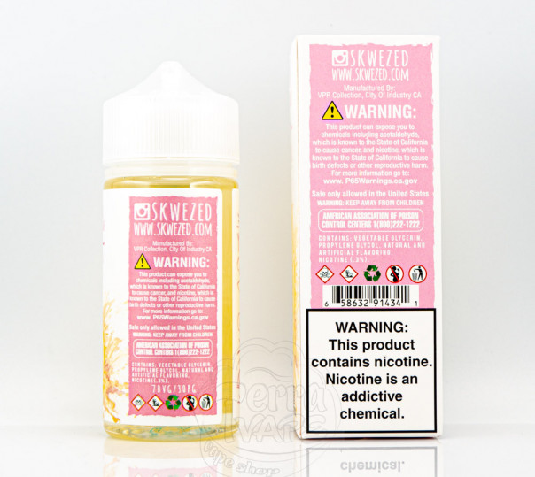 Жидкость Skwezed Organic Pink Lemonade 100ml 3mg на органическом никотине со вкусом розового лимонада