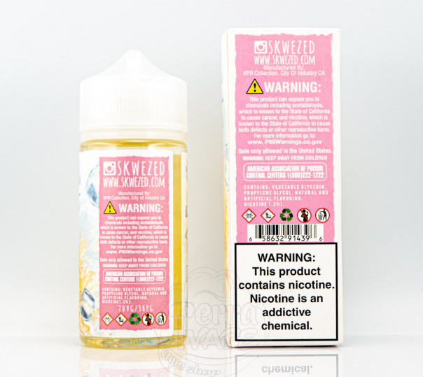 Жидкость Skwezed Organic Pink Lemonade Ice 100ml 3mg на органическом никотине со вкусом розового лимонада с холодком