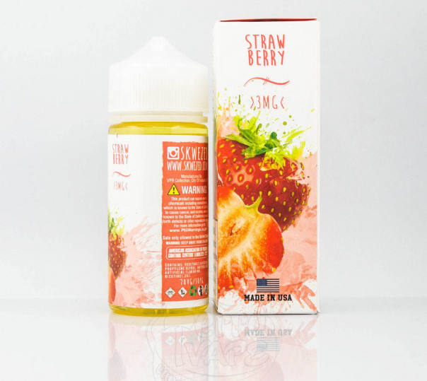 Жидкость Skwezed Organic Strawberry 100ml 3mg на органическом никотине со вкусом клубники