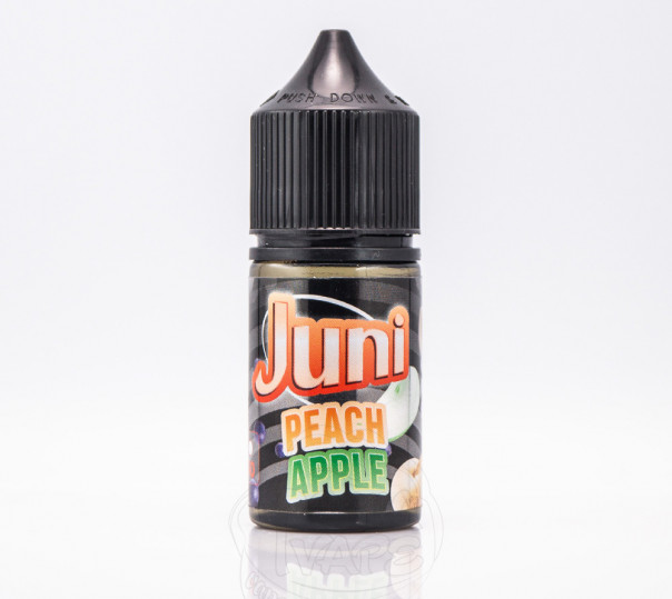 Жидкость Juni Silver ICE Salt Peach Apple ICE 30ml 50mg на гибридном никотине со вкусом персика и яблока с холодком