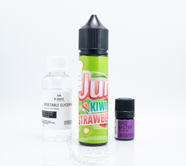 Рідина Juni Organic Kiwi Strawberry 60ml 3mg на органічному нікотині зі смаком ківі та полуниці (набір)