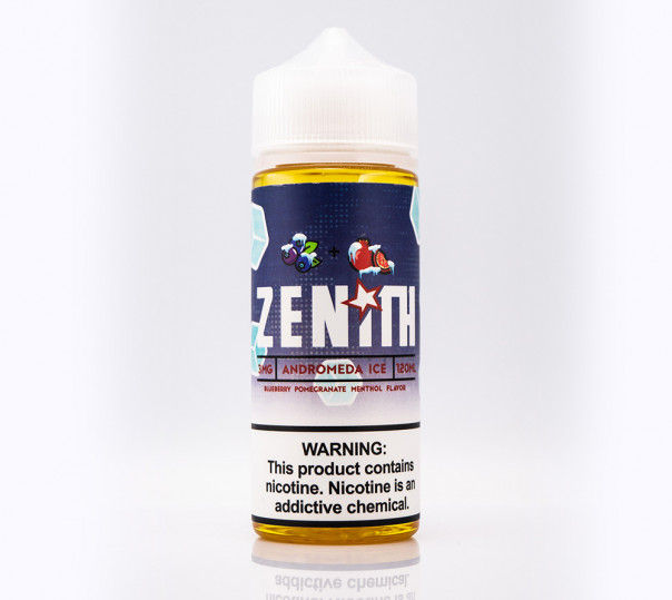 Жидкость Zenith Organic Andromeda Ice 120ml 3mg на органическом никотине со вкусом черники и граната с холодком