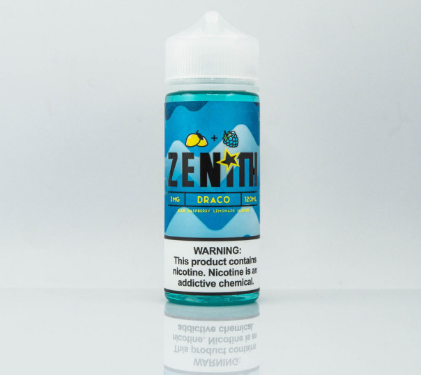 Жидкость Zenith Organic Draco 120ml 3mg на органическом никотине со вкусом синей малины и лимона