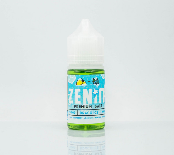 Жидкость Zenith Salt Draco Ice 30ml 25mg на солевом никотине со вкусом голубой малины с холодком