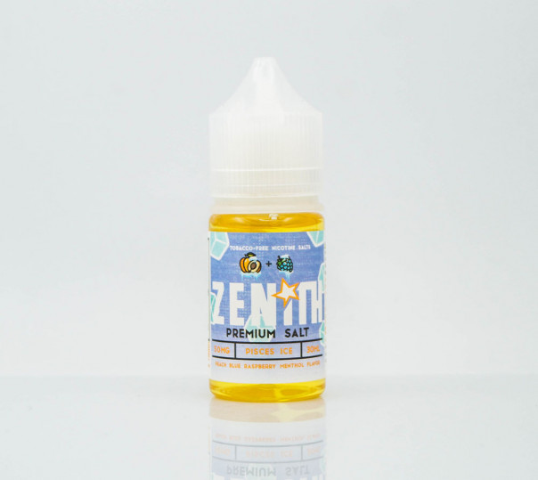 Жидкость Zenith Salt Pisces Ice 30ml 25mg на солевом никотине со вкусом персика с синей малиной и холодком