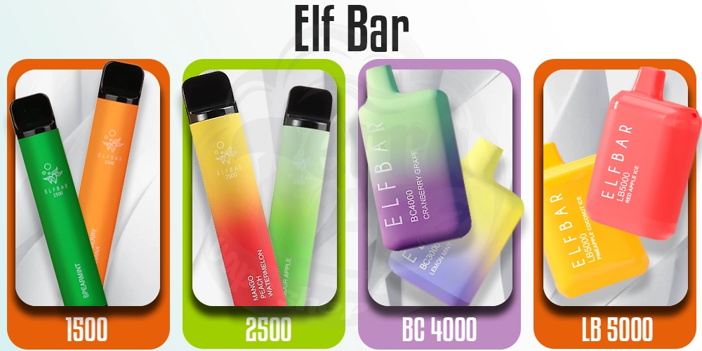 Модели одноразок Elf Bar на 1500, 2500, 4000, 5000 затяжек