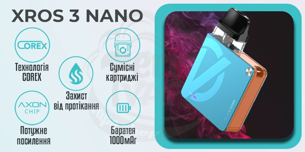 Основні характеристики Vaporesso Xros 3 Nano Pod Kit