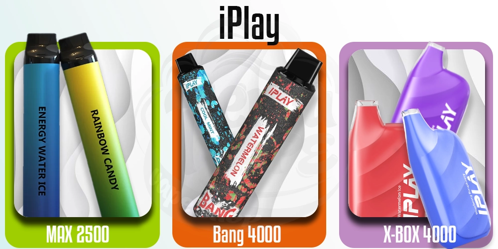 Одноразовые электронные сигареты iPlay Max 2500 затяжек, Bang 4000, X-BOX 4000